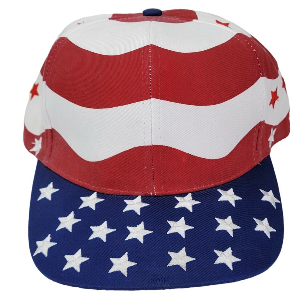 Nissin Cap Baseball Hat Men Adjustable Blue Red White Stars‎ Stripes Americana